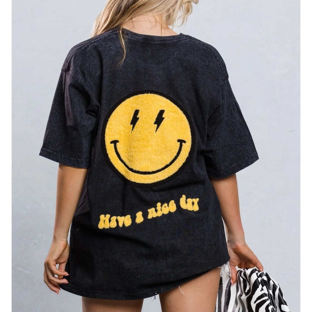 HAVE A NICE DAY yellow smiley Tee